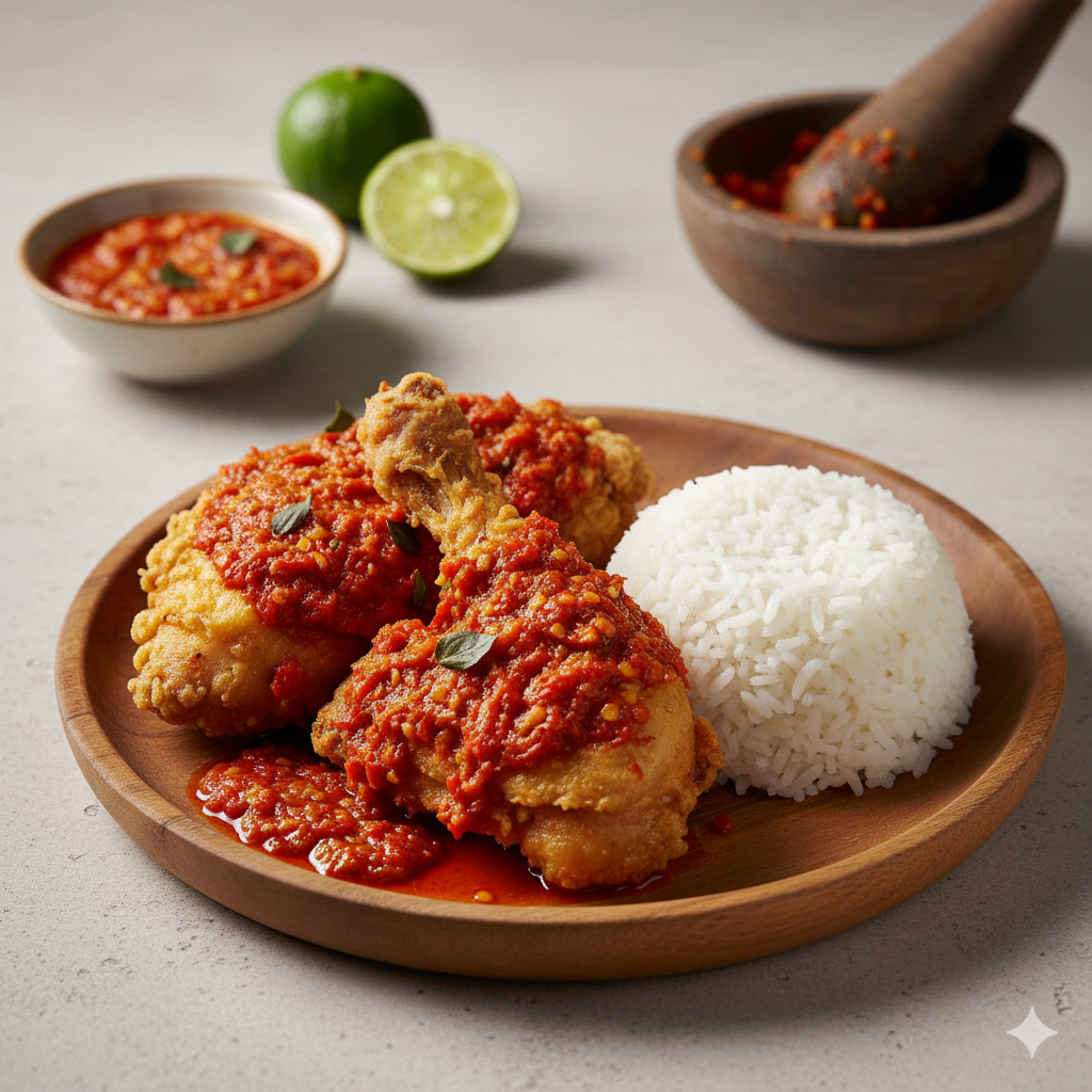 Foto Ayam Geprek Juara yang menggiurkan